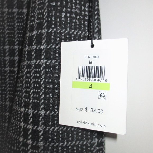 CALVIN KLEIN BLACK & WHITE BELL SLEEVE DRESS NWT - Picture 5 of 11